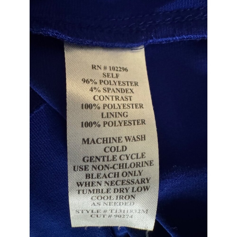 Connected Dress 12 Royal Blue Sheer 3/4 Long Sleeve Career Church Party NEW - Picture 8 of 10